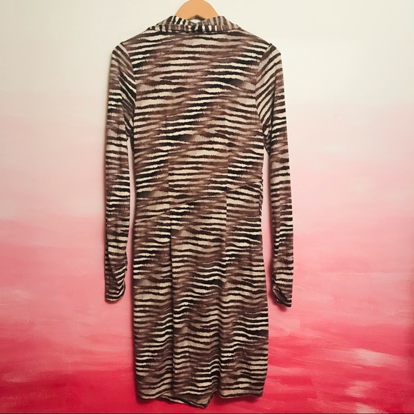 Tommy Bahama Animal Zebra Wrap Dress Sz M - Picture 8 of 14